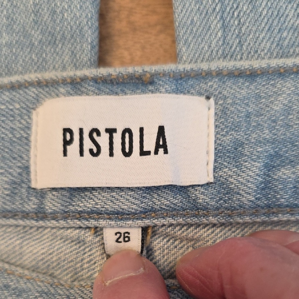 Pistola Forever Jeans Light Flared High Rise Light Wash Size 26 NWOT Raw Hem - Picture 9 of 16